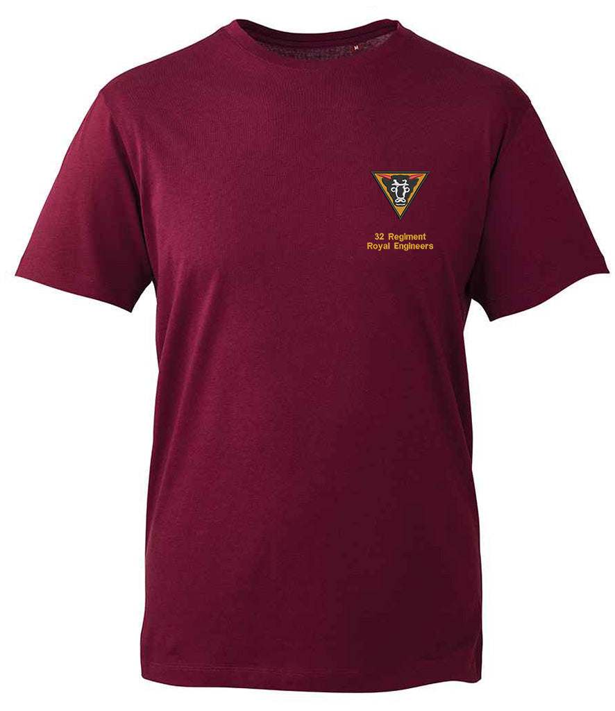 Royal Engineers Clothing 32 Regiment Royal Engineers T-Shirt Maroon S