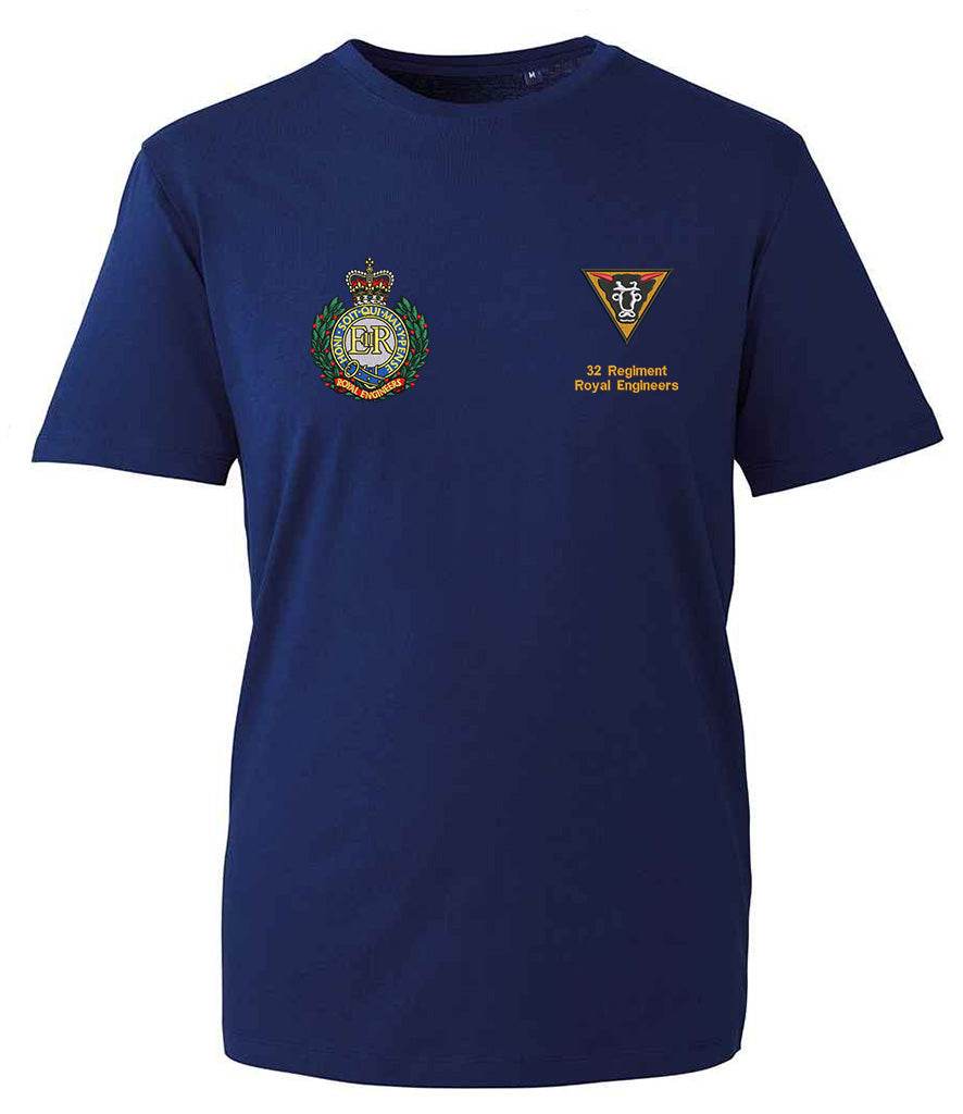 Royal Engineers Clothing 32 Regiment Royal Engineers Duel Logo T-Shirt Khaki S