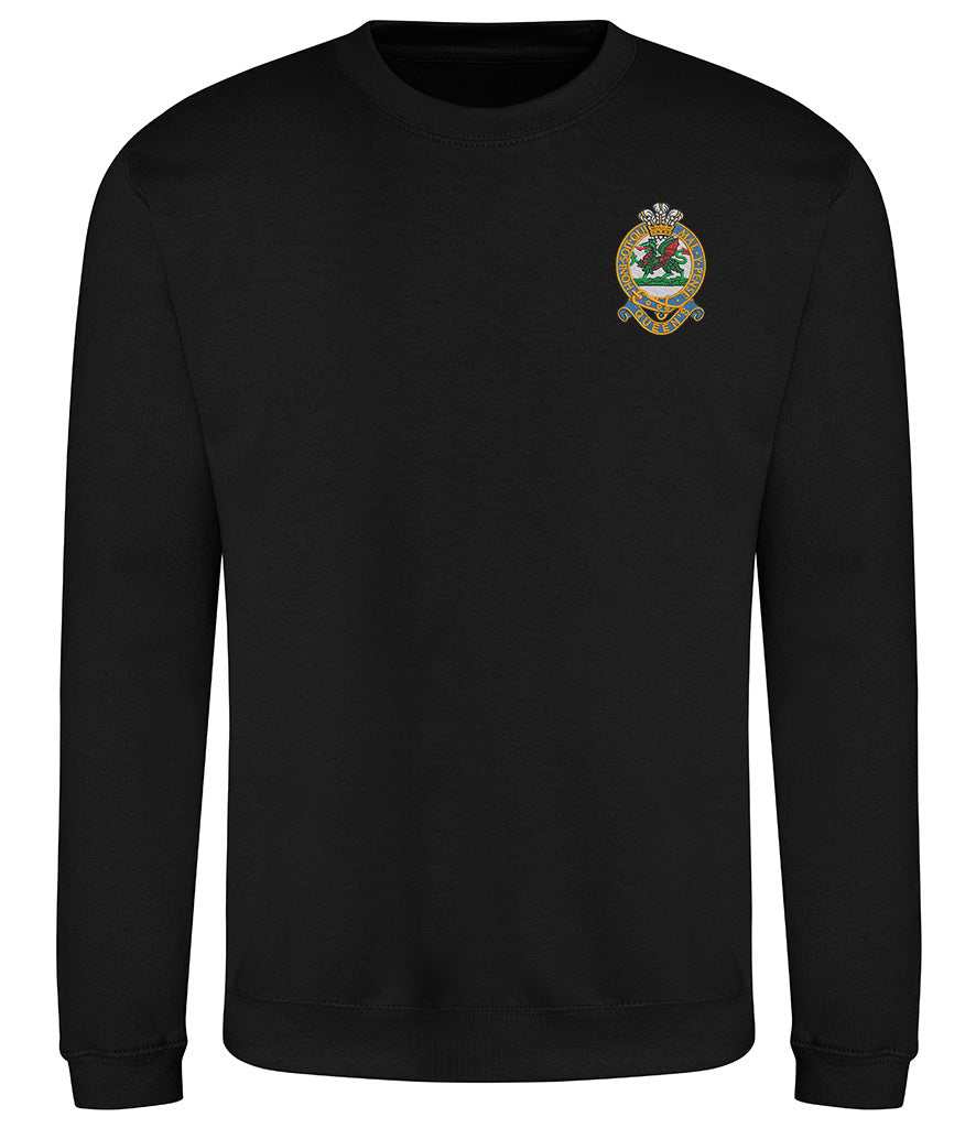 Queens Regiment Sweatshirtfor veterans and families, 80% ringspun cotton, drop-shoulder design.