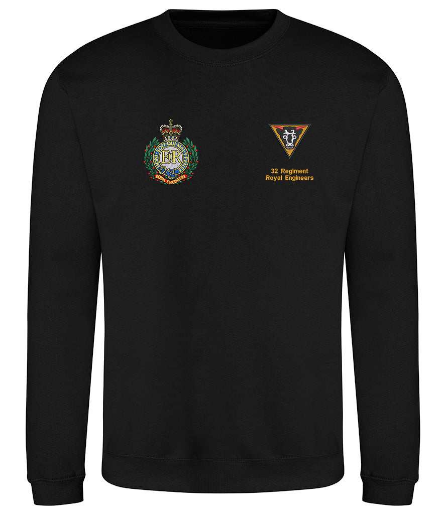 Royal Engineers Clothing 32 Regiment Royal Engineers Duel Logo Embroidered Sweatshirt Black S