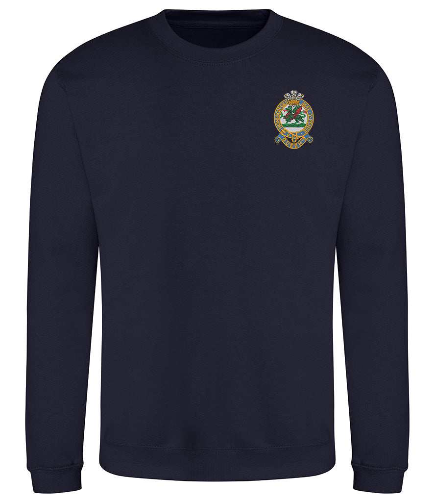 Queens Regiment Sweatshirtwith emblem, cotton and polyester blend, navy color.