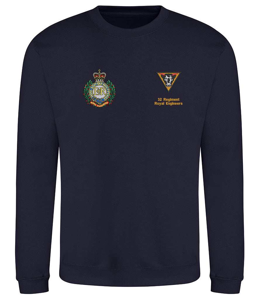 Royal Engineers Clothing 32 Regiment Royal Engineers Duel Logo Embroidered Sweatshirt Navy S