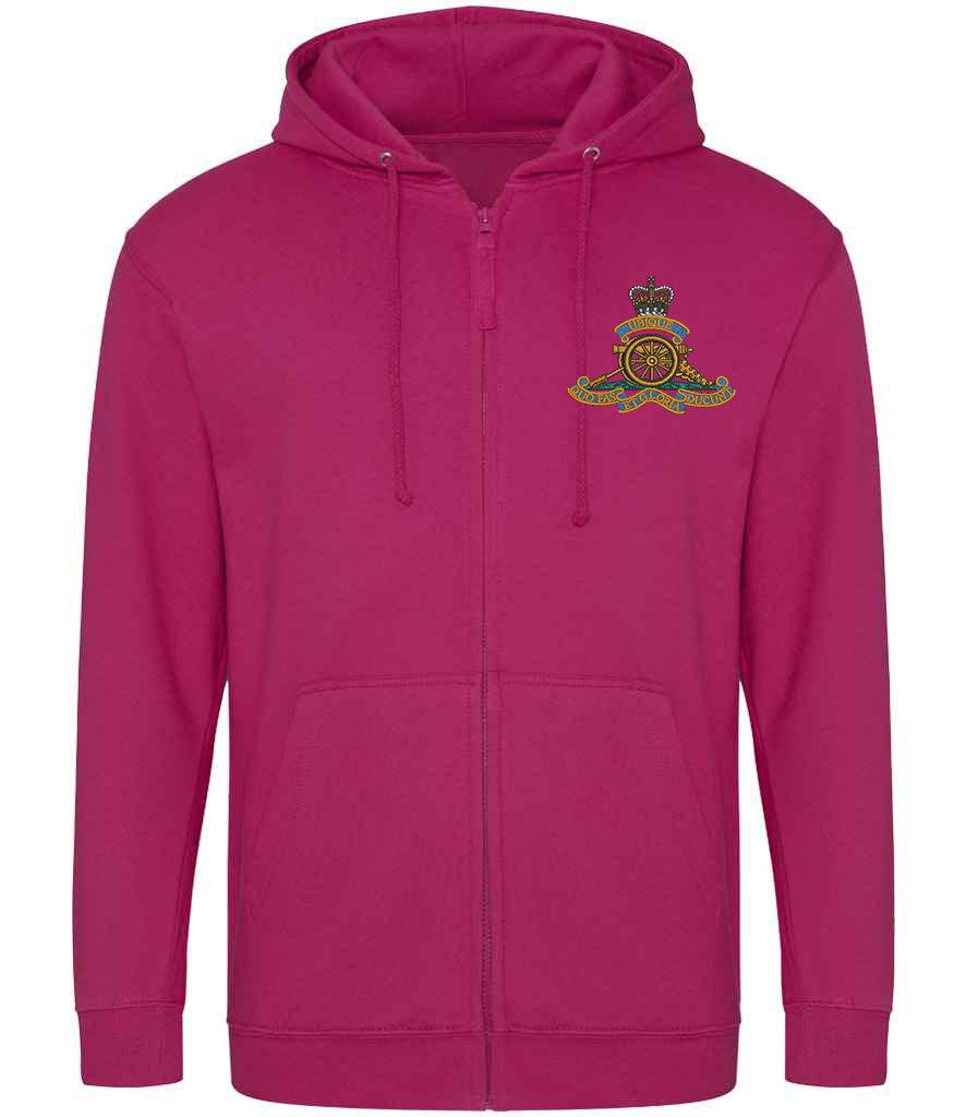 Royal Artillery  Clothing,Royal Artillery  Merchandise, Royal Artillery  Veterans Clothing,Royal Artillery Zipped Hoodie Pink