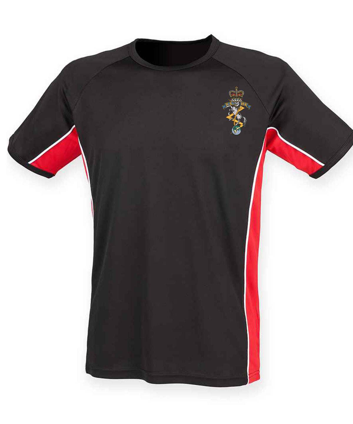 REME Performance Panel T-Shirt with embroidered logo and red side panels.