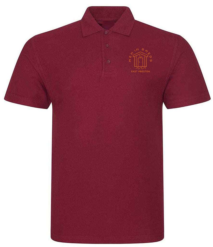 East Preston Men in Sheds Emroidered Polo Shirt Maroon