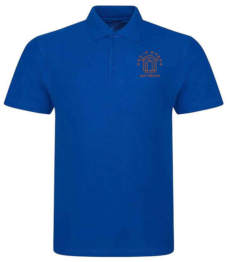 East Preston Men in Sheds Emroidered Polo Shirt royal Blue