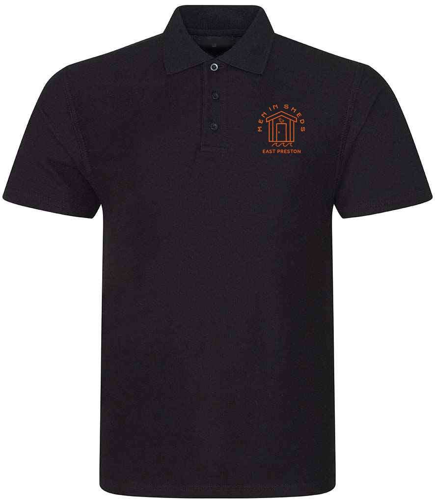 East Preston Men in Sheds Emroidered Polo Shirt Black