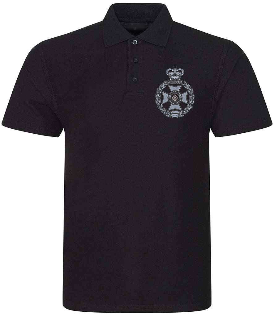 Royal Green Jackets Clothing,Royal Green Jackets Merchandise, Royal Green Jackets Veterans Clothing,Royal Green Jackets Polo Shirt Black