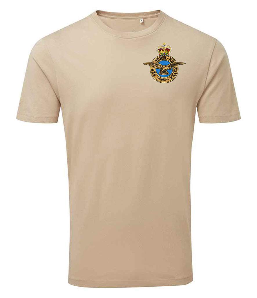 Royal Air Force T-Shirt with embroidered badge, 100% organic cotton.