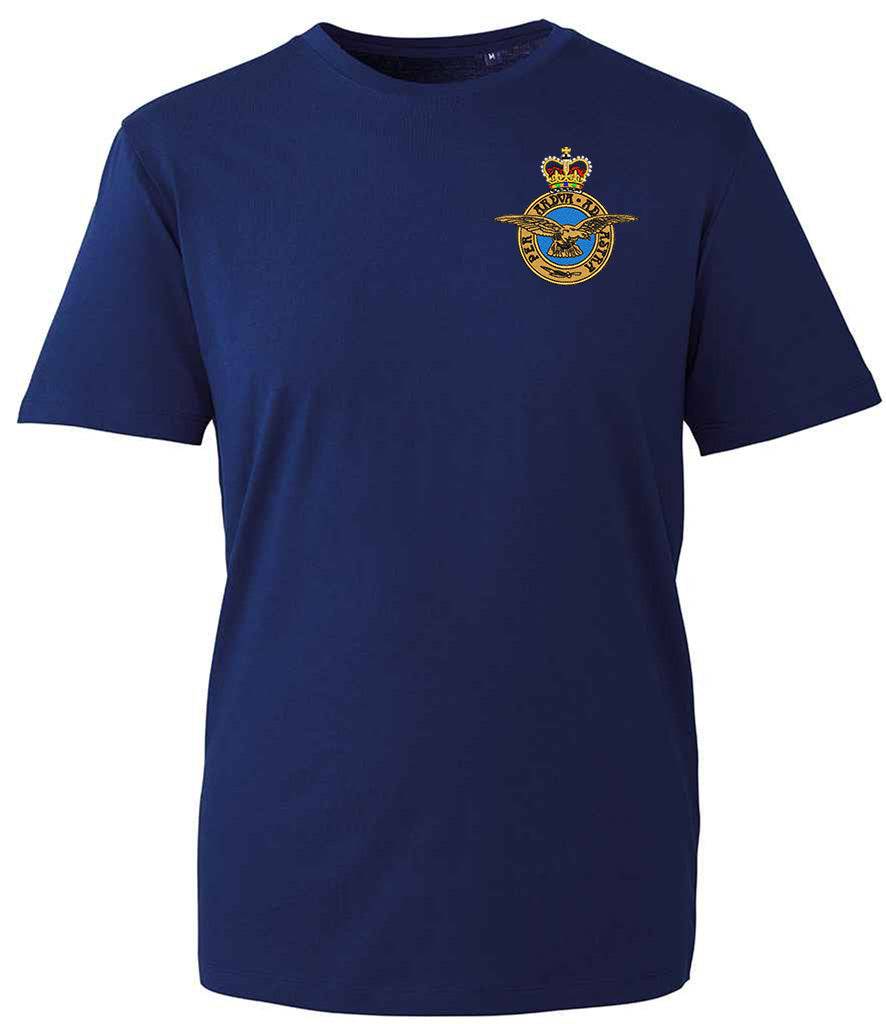 Royal Air Force T-Shirt with embroidered badge, 100% organic cotton.