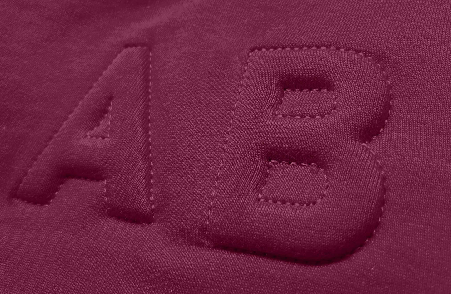 Royal Air Force sweatshirt with 3D puff embroidered logo detail on burgundy fabric.