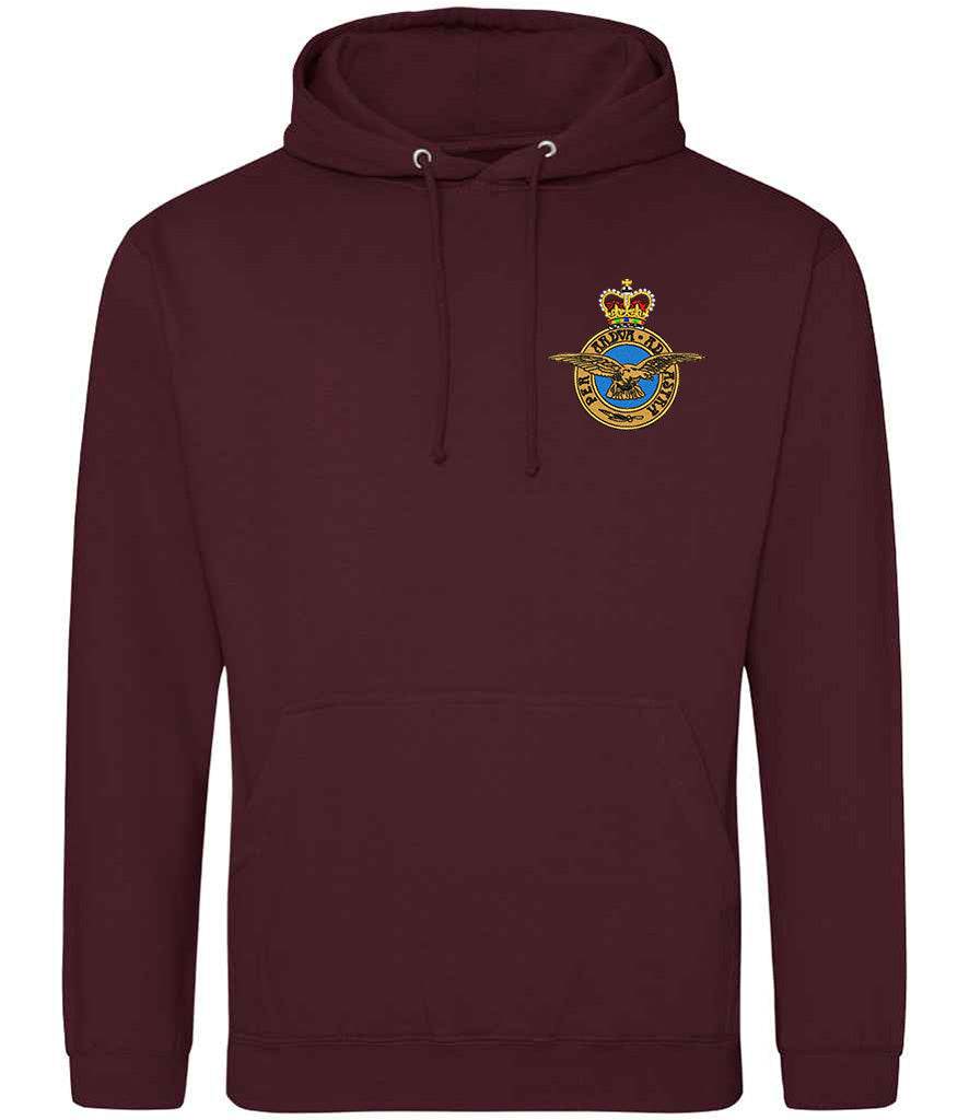 Royal Air Force Hoodie with embroidered badge, soft cotton-polyester blend.