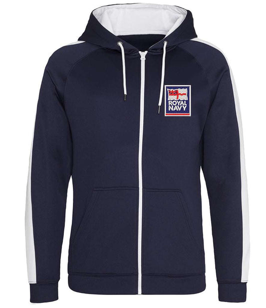 Royal Navy  Clothing,Royal Navy  Merchandise, Royal Navy  Veterans Clothing,Royal Navy Sports Polyester Hoodie Navy/White