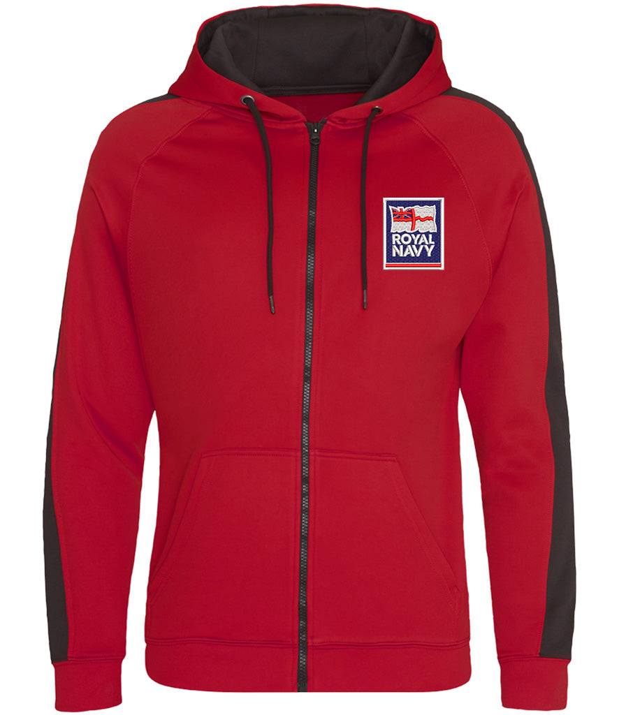 Royal Navy  Clothing,Royal Navy  Merchandise, Royal Navy  Veterans Clothing,Royal Navy Sports Polyester Hoodie Red/Black