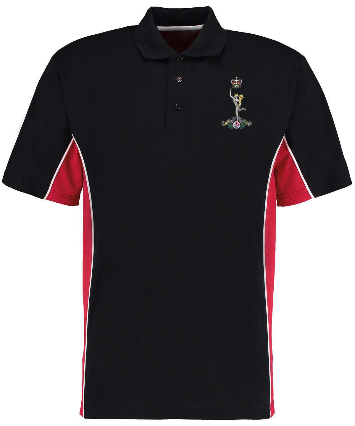 Royal Signals Clothing Royal Signals Contrast Pique Polo Shirt Black/Red S