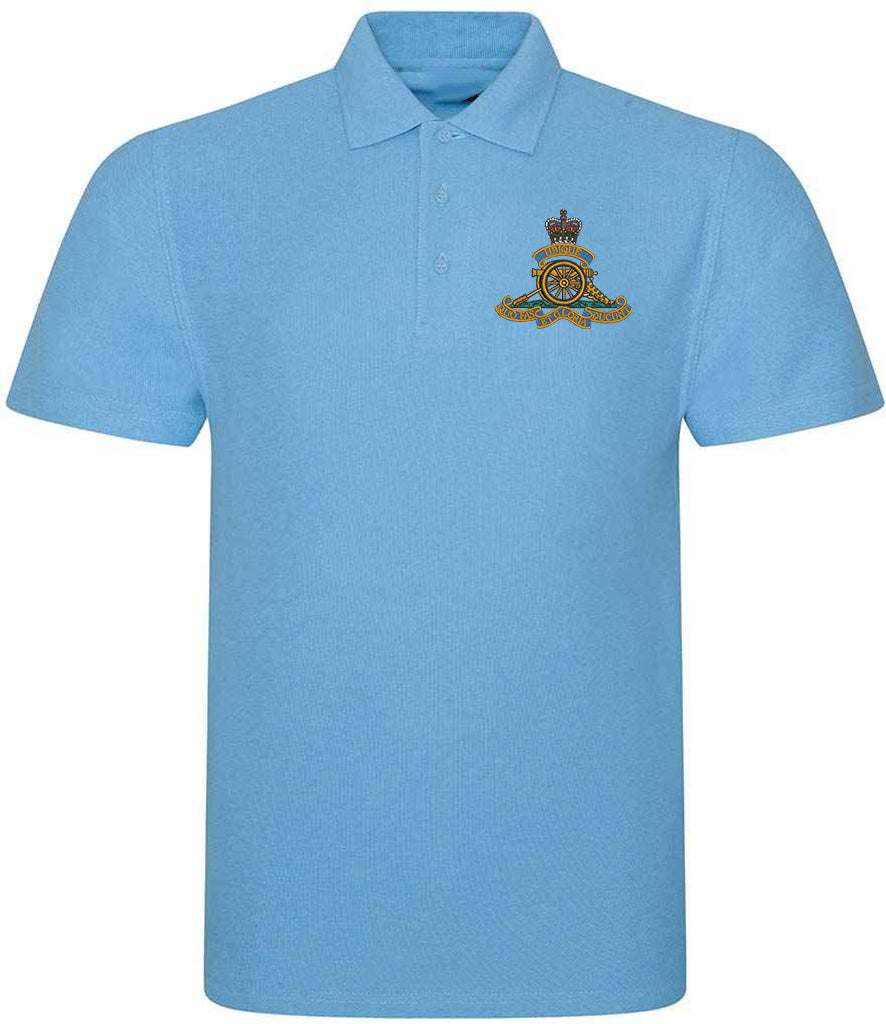 Royal Artillery  Clothing,Royal Artillery  Merchandise, Royal Artillery  Veterans Clothing,Royal Artillery Polo Shirt Sky