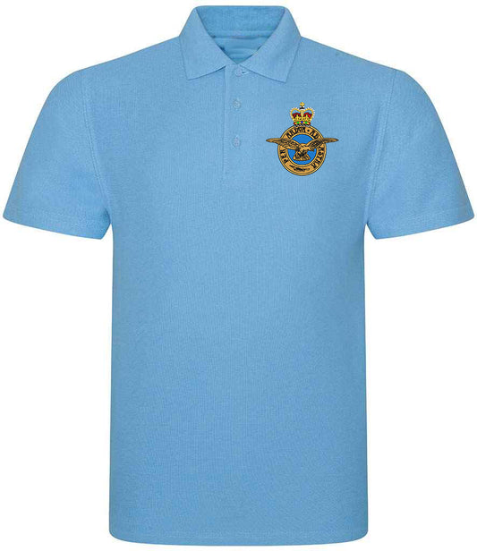 Royal Airforce  Clothing,Royal Airforce  Merchandise, Royal Airforce  Veterans Clothing,Royal air force Polo Shirtt Sky Blue